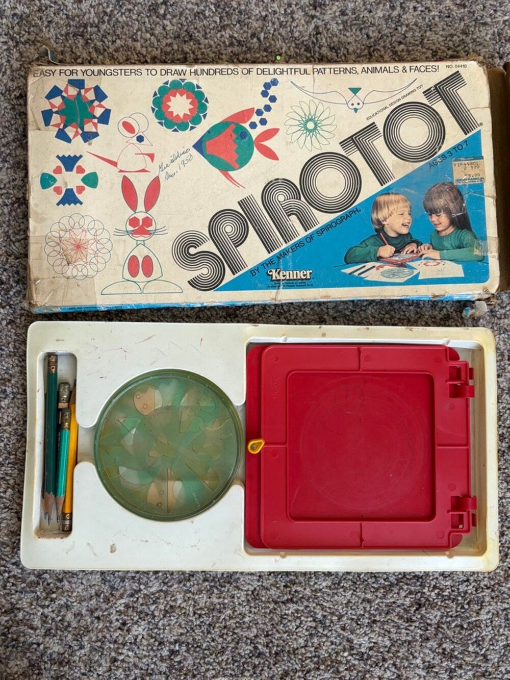Vintage 1969 Kenner Spirotot Set No 300 Retro Drawing Toy Geometric Art Original